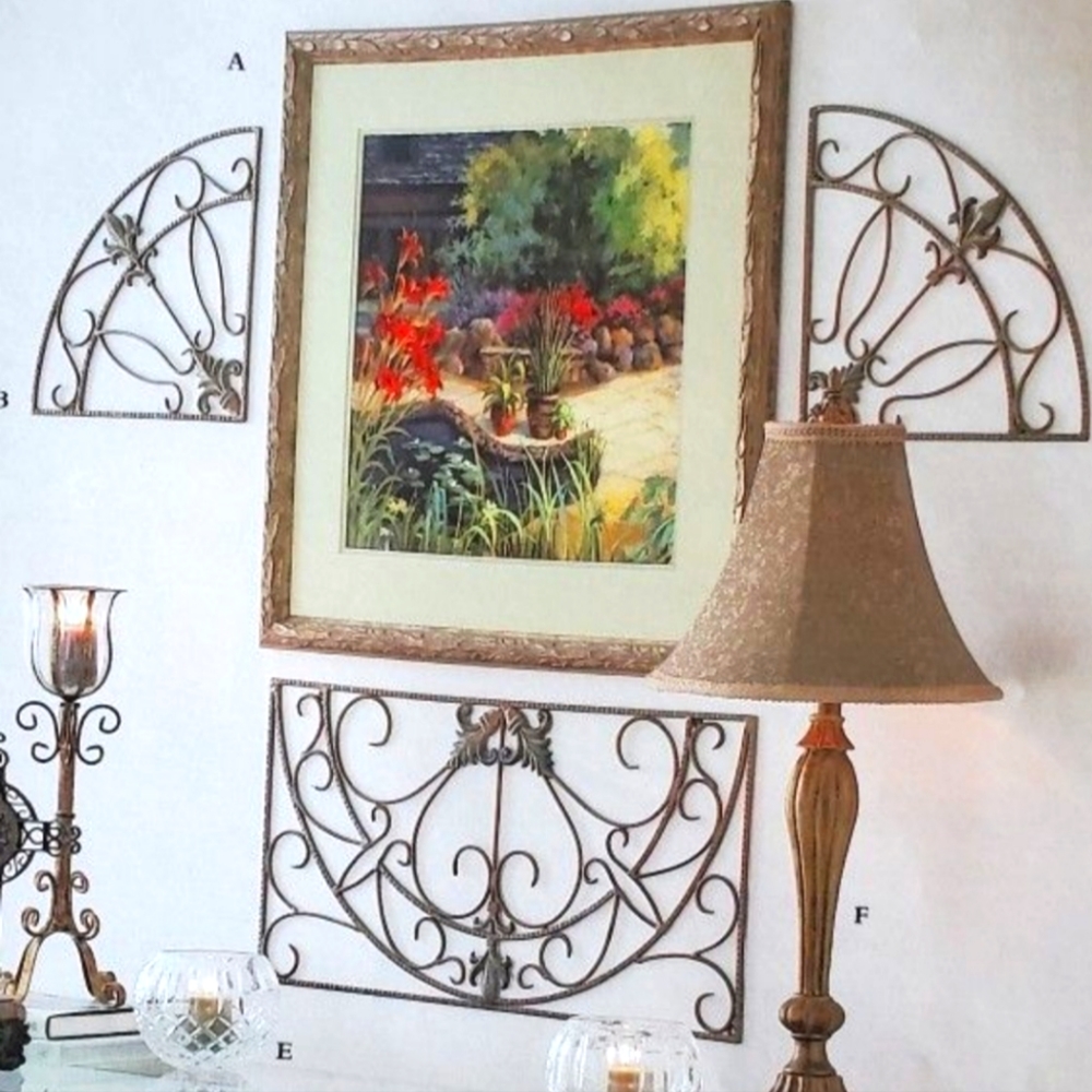 Home Interiors Architectural Panels. 3 piece set. 2 triangles/1 rectangle New
